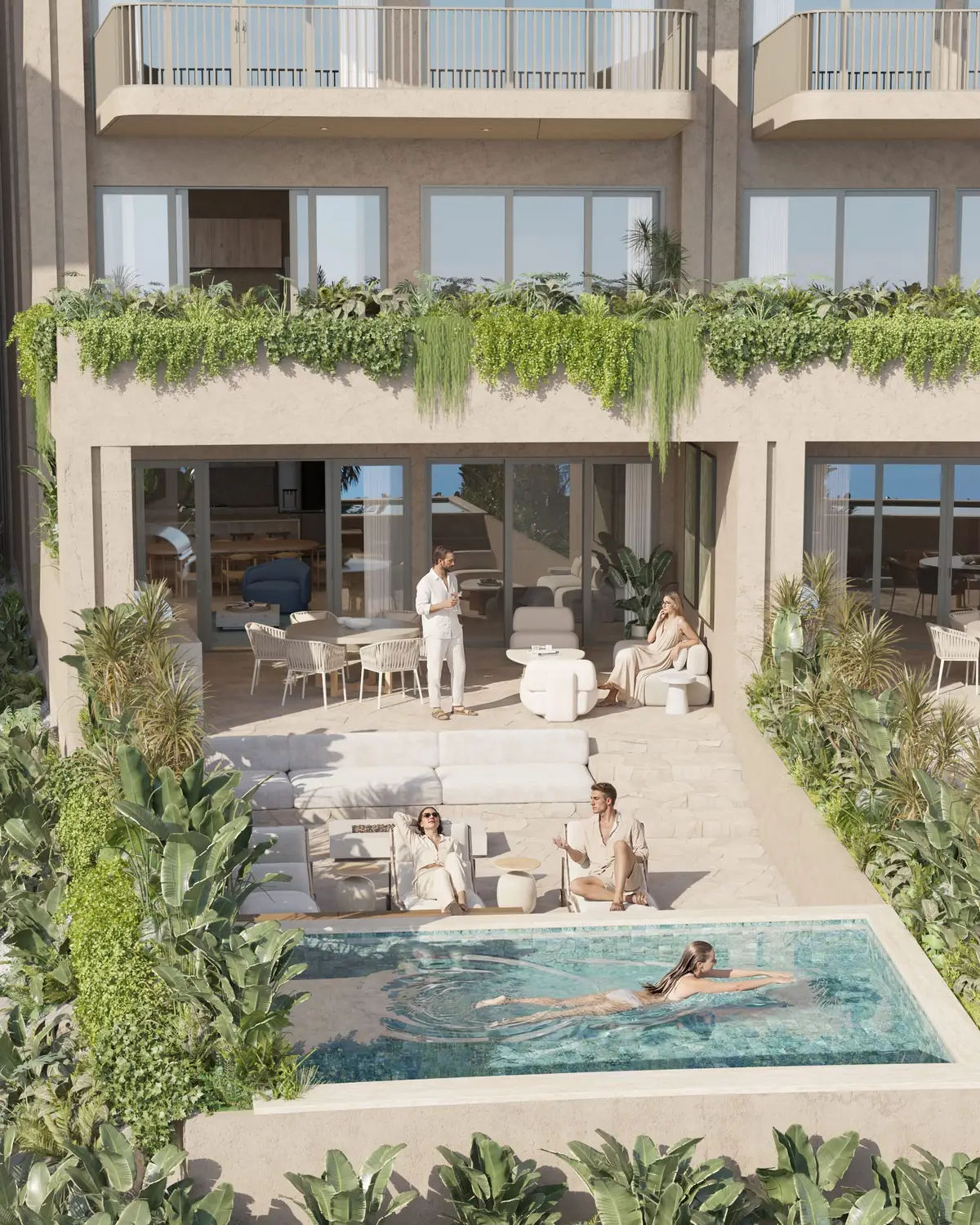 Pool Villa terrace and private plunge pool by day
